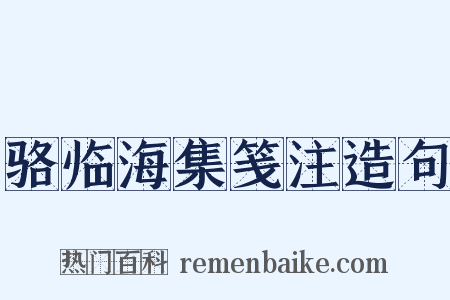 骆临海集笺注造句是什么意思的图片